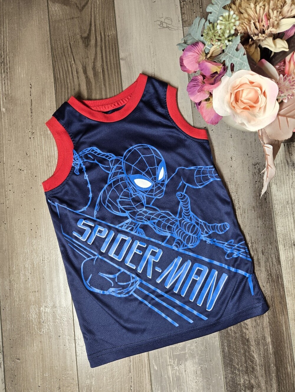 Marvel Spider-Man Navy & Red Sleeveless Tank Boys Size 6
